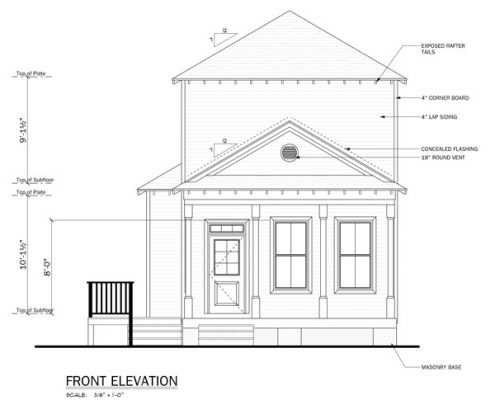 Parkwood Floor Plan, East Towne Village, Rock Hill, SC - Front Elevation Plan